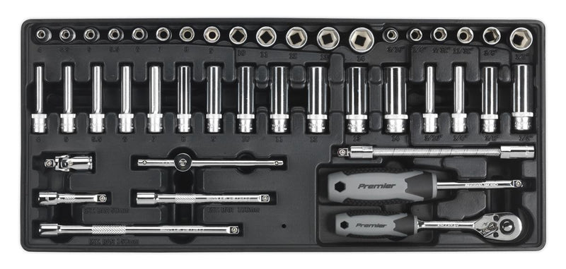 Sealey Tool Tray with Socket Set 43pc 1/4"Sq Drive TBT33