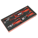 Sealey 4pc Plier Set Combination Long Nose Side Cutter Water Pump Eva Tray TBT56