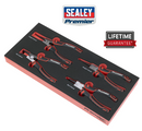 Sealey Circlip Pliers Set Premier 4pc 7" Bent Straight EVA Foam Tool Tray TBT57