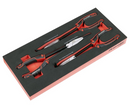 Sealey Long Needle Nose Pliers Set Premier with Foam Tool Tray 3pc TBT58