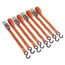 Sealey Ratchet Straps Polyester Webbing with S-Hooks 25mm x 4m 500kg Breaking Strength - 2 Pairs TD0540S4