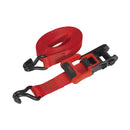 Sealey Ratchet Straps Polyester Webbing with J-Hooks 32mm x 4.9m 1200kg Breaking Strength - 2 Pairs TD41248JD