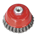 Sealey 100mm Twist Knot Wire Cup Brush M14 x 2mm TKCB100
