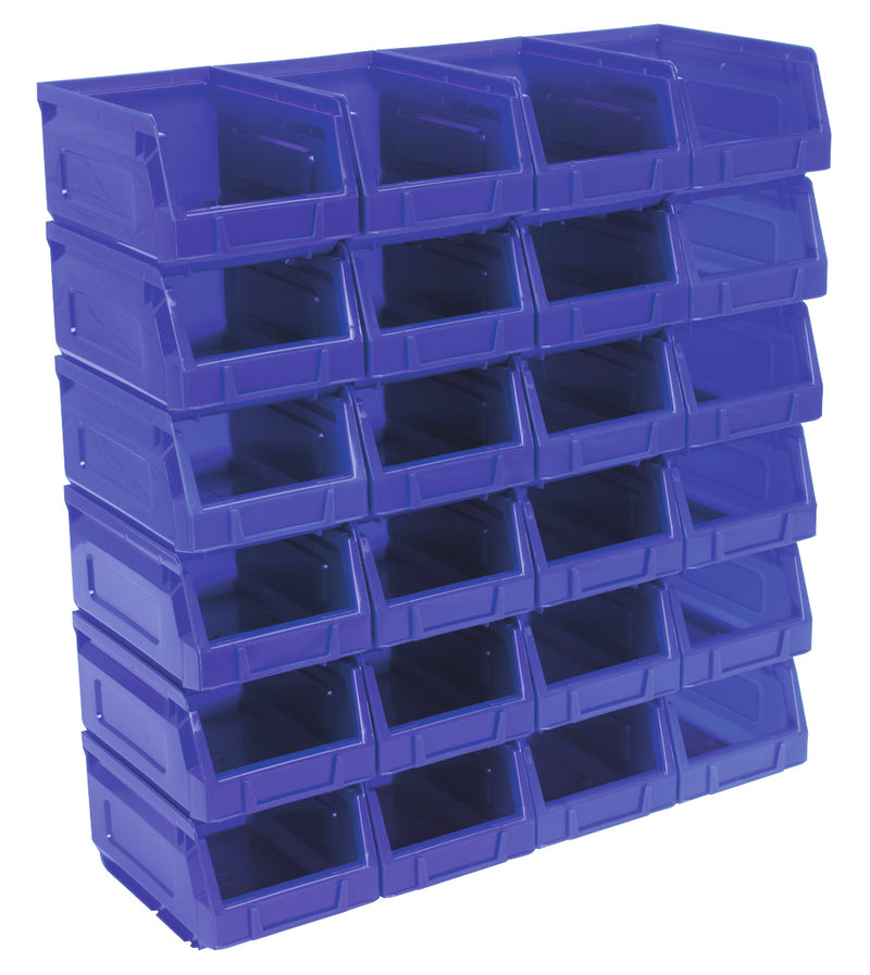 Plastic Storage Bin 105 x 165 x 85mm - Blue Pack of 24