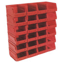 Sealey Plastic Storage Bin 105 x 165 x 85mm, Red - Pack of 24 TPS224R