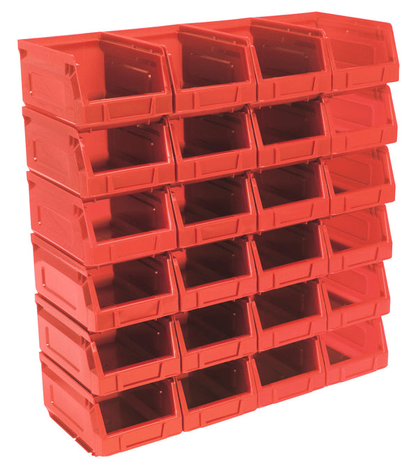 Plastic Storage Bin 105 x 165 x 85mm - Red Pack of 24