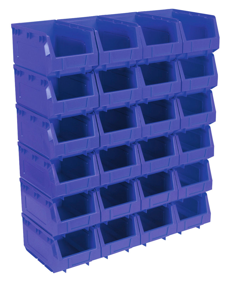 Plastic Storage Bin 150 x 240 x 130mm - Blue Pack of 24