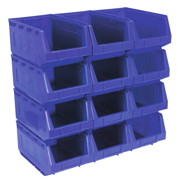 Plastic Storage Bin 210 x 355 x 165mm - Blue Pack of 12