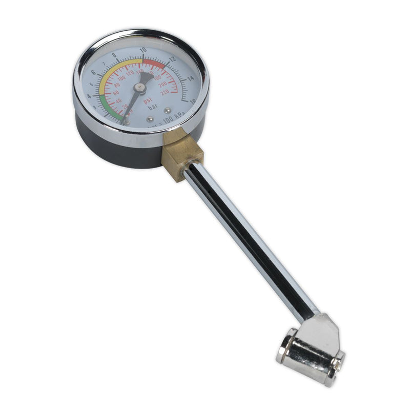 Twin Connector Tyre Pressure Gauge 0-220psi