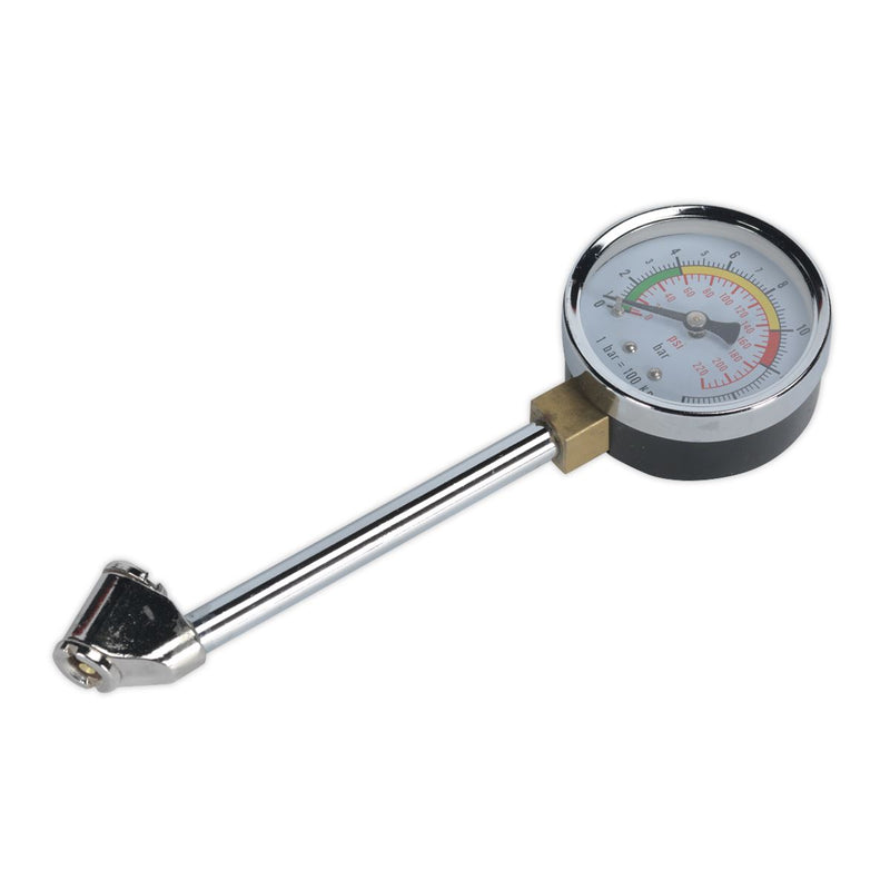 Twin Connector Tyre Pressure Gauge 0-220psi