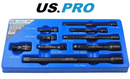 US PRO IMPACT EXTENSION BAR SOCKET SET 9PC 1/4" 1/2" 3/8" DRIVE 3462