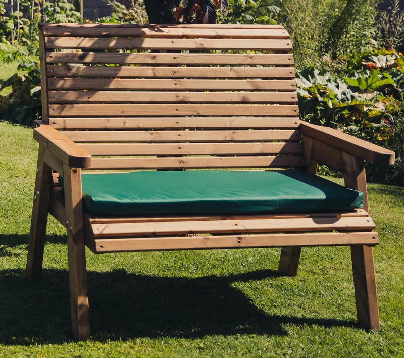 2 SEATER BENCH GARDEN FURNITURE HANDMADE UK SEAT WOODEN SWEDISH REDWOOD VS102