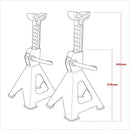 Sealey Ratchet Type Axle Stands (Pair) 2 Tonne Capacity per Stand - Hi-Vis Green VS2002HV