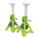 Sealey Ratchet Type Axle Stands (Pair) 2 Tonne Capacity per Stand - Hi-Vis Green VS2002HV
