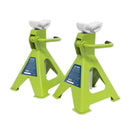 Sealey Ratchet Type Axle Stands (Pair) 2 Tonne Capacity per Stand - Hi-Vis Green VS2002HV