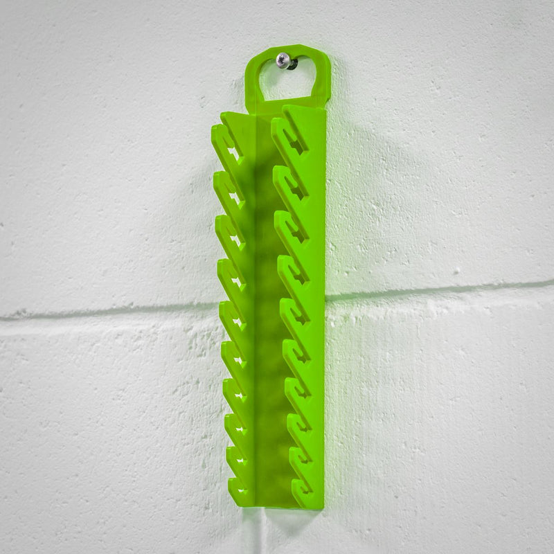 Spanner Rack Capacity 10 Stubby Spanners - Hi-Vis Green