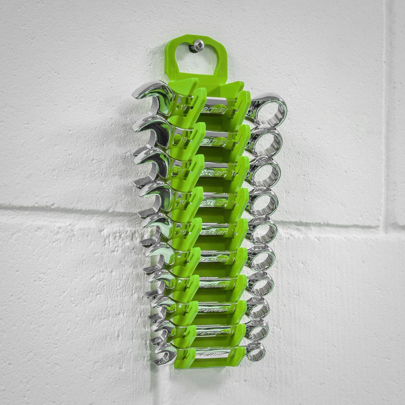 Spanner Rack Capacity 10 Stubby Spanners - Hi-Vis Green