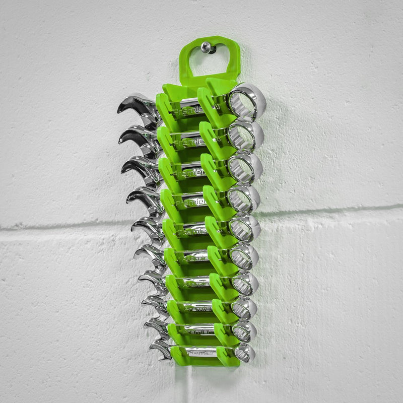 Spanner Rack Capacity 10 Stubby Spanners - Hi-Vis Green