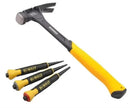 DEWALT CLAW HAMMER CURVED 20oz 567g AND 3PC NAIL PUNCH SET DWHT51009-0