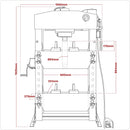 Sealey Premier Air/Hydraulic Floor Type Press with Foot Pedal 75 Tonne YK759FAH