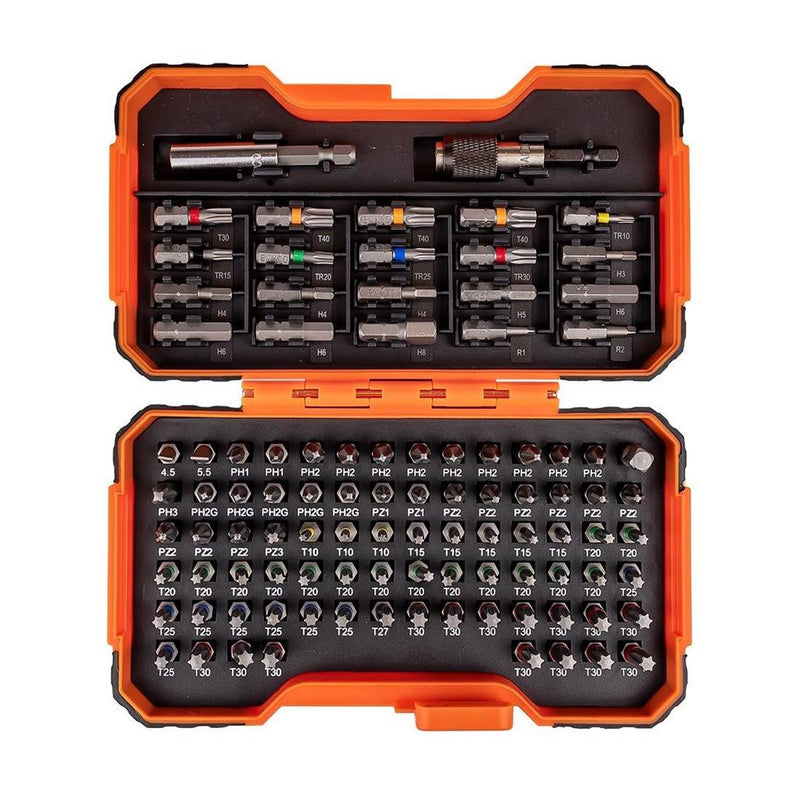 Bahco Screwdriver Bit Set & Bit Holders 100pc SL/PH/PZ/TX/HEX In Case 59/S100BC