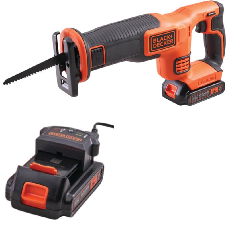 Black and Decker Reciprocating Saw 18v Cordless With 1 x 1.5ah Batt BDCR18C1-GB