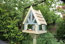 Wooden Bird Table Feeder Free Standing Handmade Painted Churnet Valley Cottage