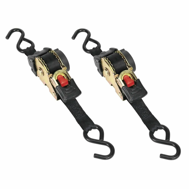 Sealey 2x Auto Retractable Ratchet Strap 25mm x 3m Tie Down 600kg ATD25301