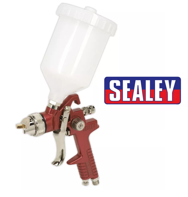 Sealey Spray Gun Air HVLP Gravity Fed Paint Lacquer Primer 1.3mm Set Up HVLP741