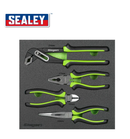 Sealey Plier Set Combination Long Nose Water Pump Pliers 4pc In Foam Tray S01298