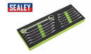 Sealey Ratchet Spanner Set Open Ring Siegen Combination 12pc 8-19mm S0634