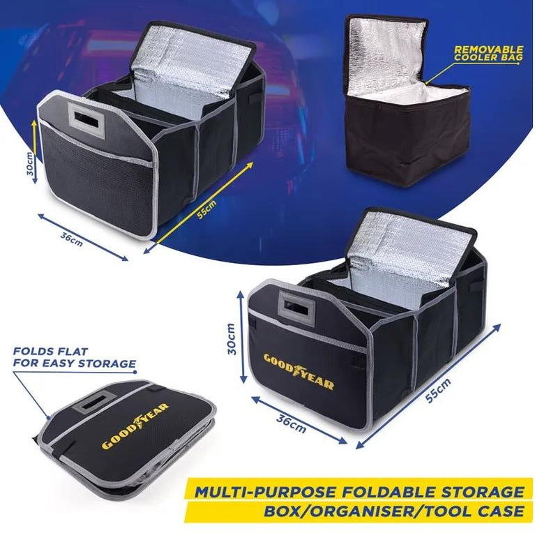 Goodyear Car Boot Organiser Collapsible Foldable Shopping Tidy Storage 904543