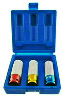 Alloy Wheel Nut Deep Impact Socket Set 1/2" Drive Remover 17mm 19mm 21mm SS014