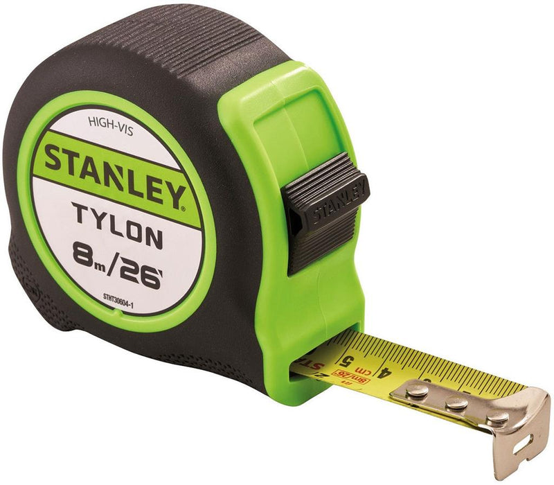 Stanley Tape Measure Hi-Vis 8m 26ft Tylon Green STA130604HG