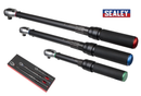Sealey Torque Wrench 3pc Set 1/4" 3/8" 1/2" Black Premier Micrometer STW900SETB