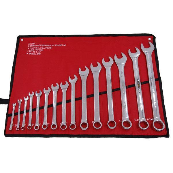 15PC SPANNER SET COMBINATION IMPERIAL AF 1/4 To 1-1/ 4 Open Ended Tool CT1182