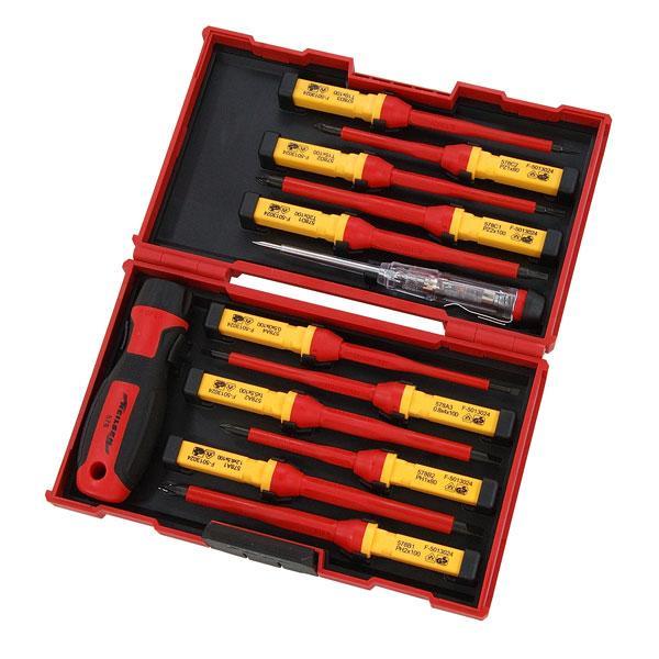 Vde Insulated Screwdriver Set 13pc Interchangeable & Voltage Tester CT3794