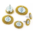 6PC WIRE BRUSH SET DRILL WHEEL CUP FLAT METAL CLEANING RUST SANDING SET WB155