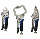 Locking Plier Set 3pc Curved Plier Long Nose Pliers C Clamp 4" 5" Set WR127