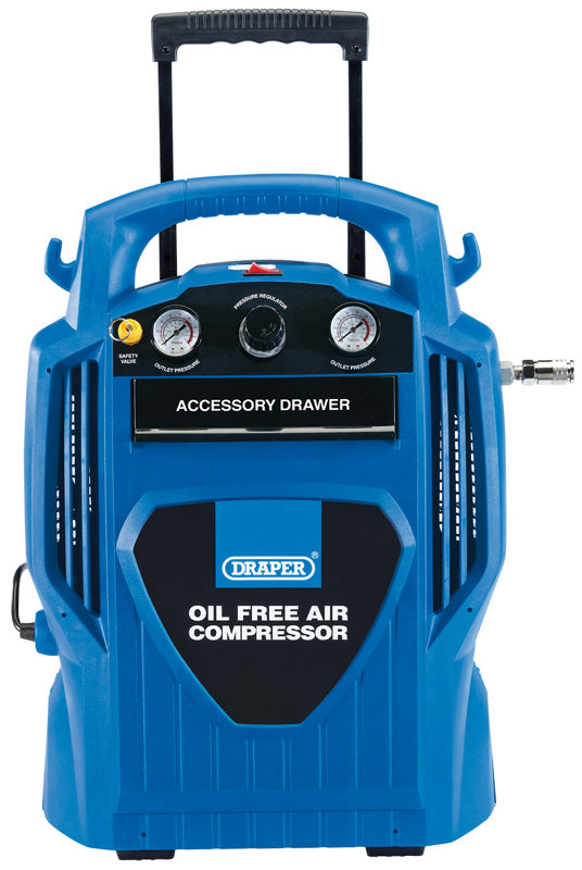 Draper Suitcase Style Oil-Free Air Compressor, 6L, 1.2kW 02116