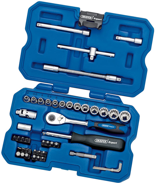 Draper 02351 1/4" Sq. Dr. Metric 12 Point Draper Multi-Drive&#174; Socket Set (47 Piece)