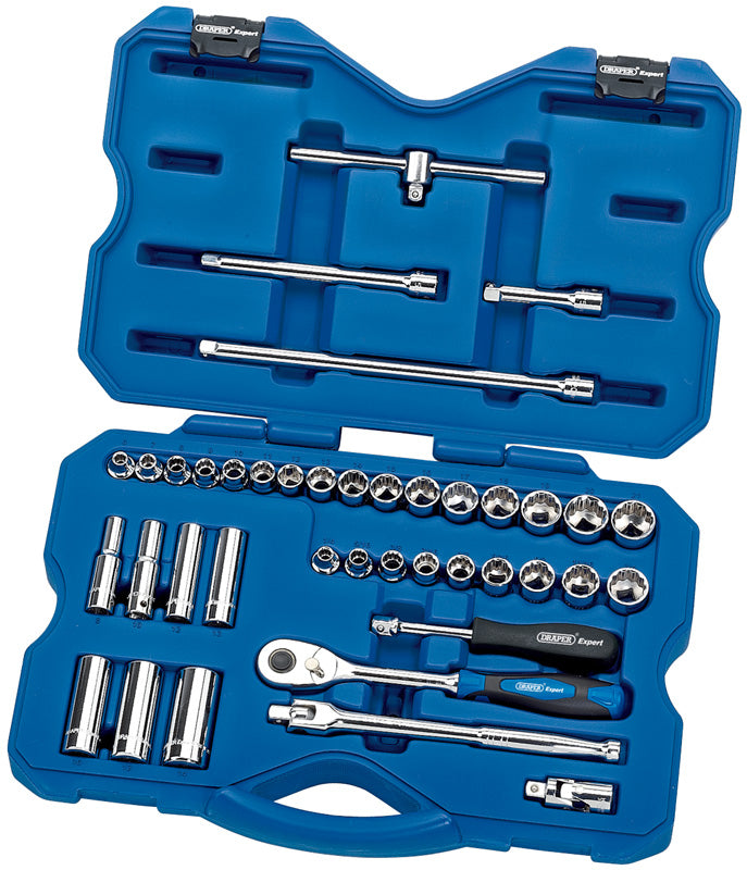 Draper 02353 3/8" Sq. Dr. MM/AF Combined Socket Set (40 Piece)