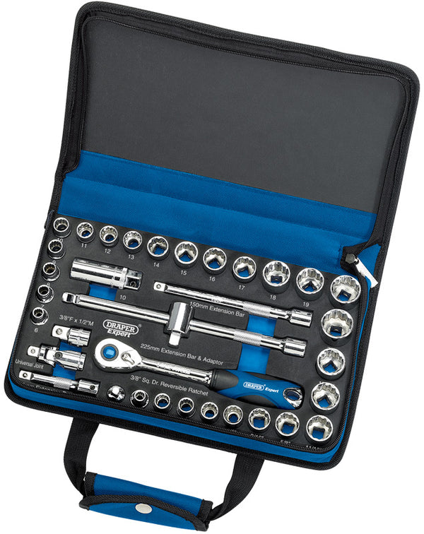 35 Piece 3/8" Sq. Dr. MM/AF Socket Set in Zip Case