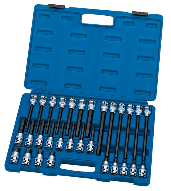 Expert 30 Piece 1/2" Sq. Dr. Hexagonal Socket Bit Set