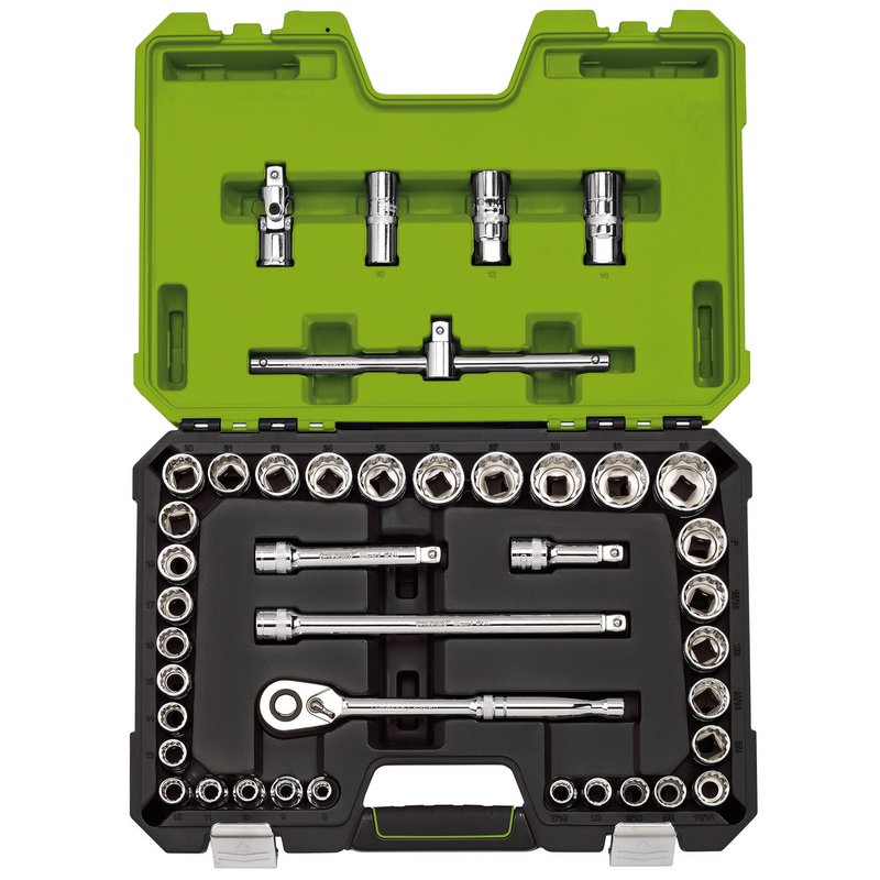 Draper Draper Expert MM/AF Combined Socket Set, 1/2" Sq. Dr., Green (41 Piece) 04465