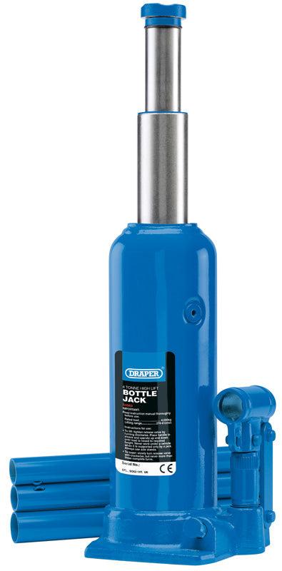 Draper 04983 4 Tonne High Lift Hydraulic Bottle Jack