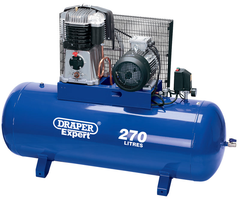 Draper 415V Stationary Belt-Driven Air Compressor, 270L, 5.5kW 05638