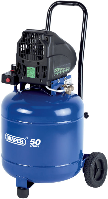 Draper 05644 50L 230V 1.5hp (1.1kW) Oil-Free Vertical Air Compressor