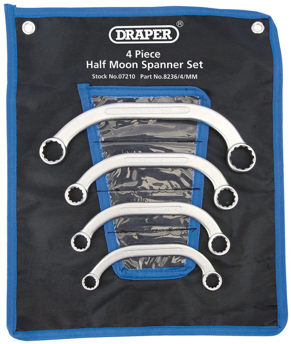 Draper Half Moon Obstruction Ring Spanner Set (4 Piece) 07210