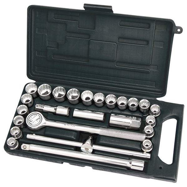 DIY Series 25 Piece 1/2" Sq. Dr. MM/AF Combined Socket Set